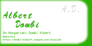 albert dombi business card